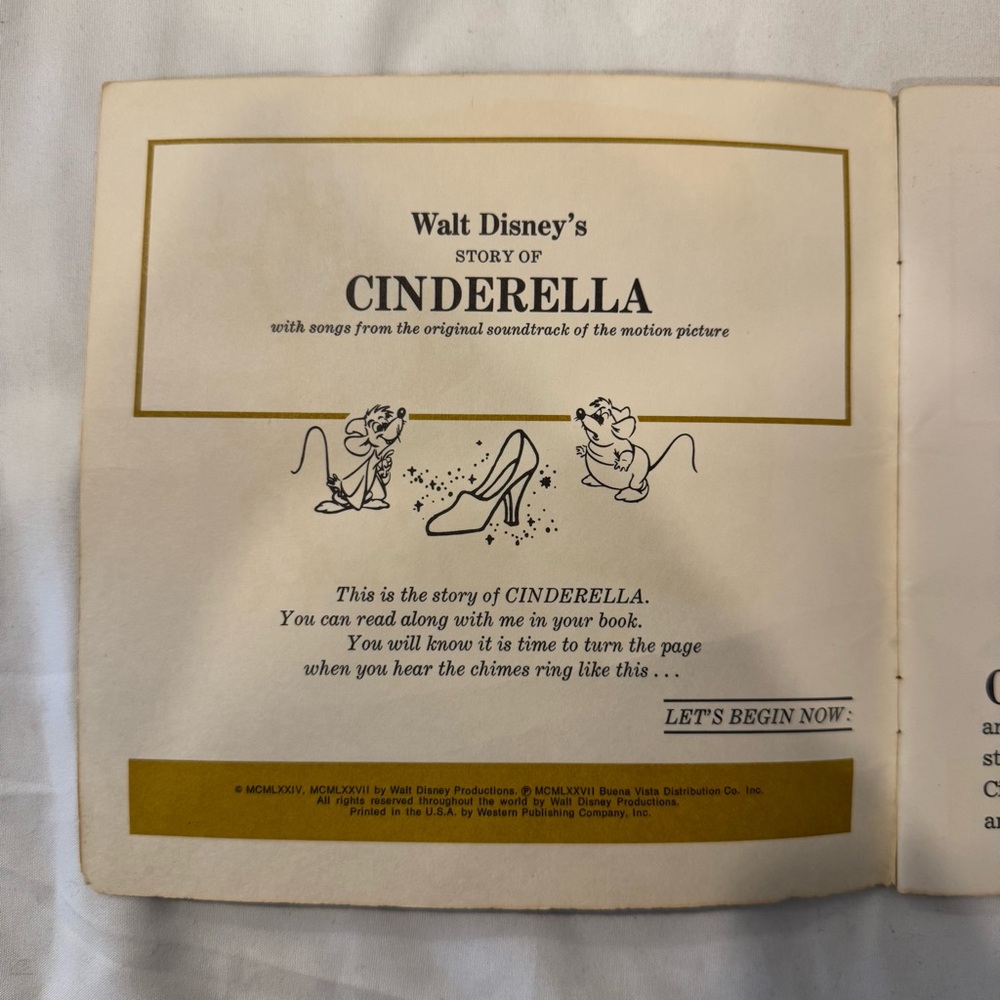 Vintage Disney Books with Records included; Cinderella Peter Pan Mary Poppins - Picture 5 of 14